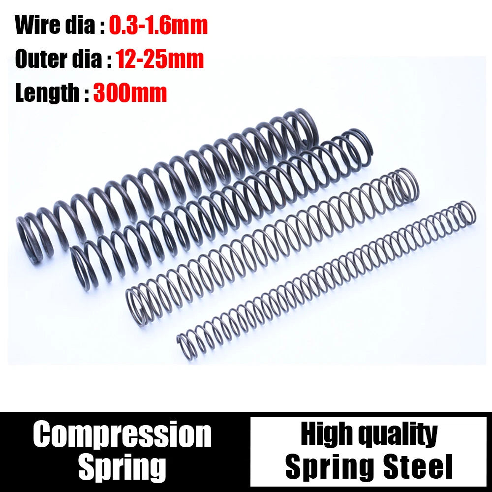 Compression Spring Various Size 0.3-1.6mm Wire Dia & 300mm Length Pressure Small