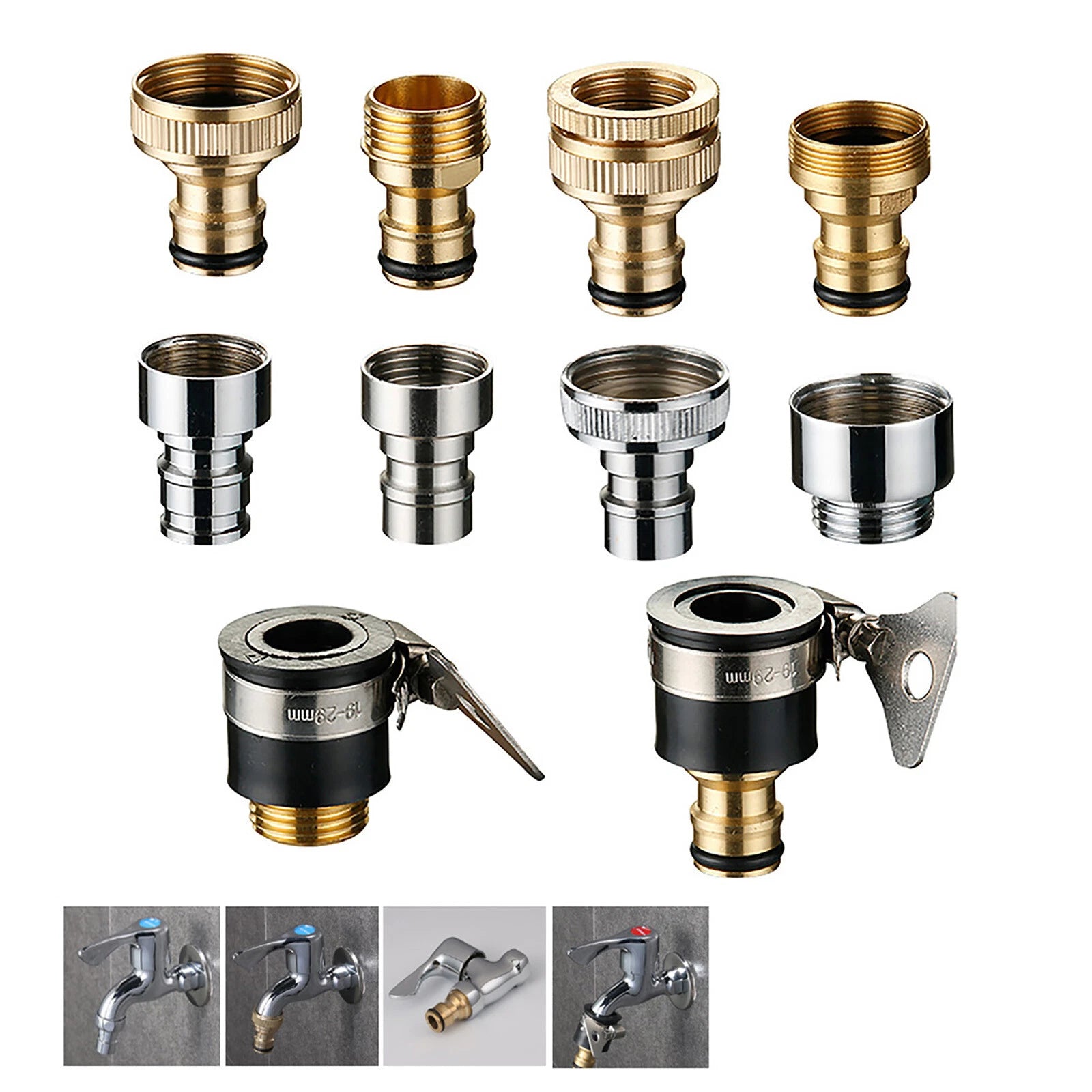 Garden Kitchen Water Faucet Adapter Tap Connector Universal Hose Pipe Fitting