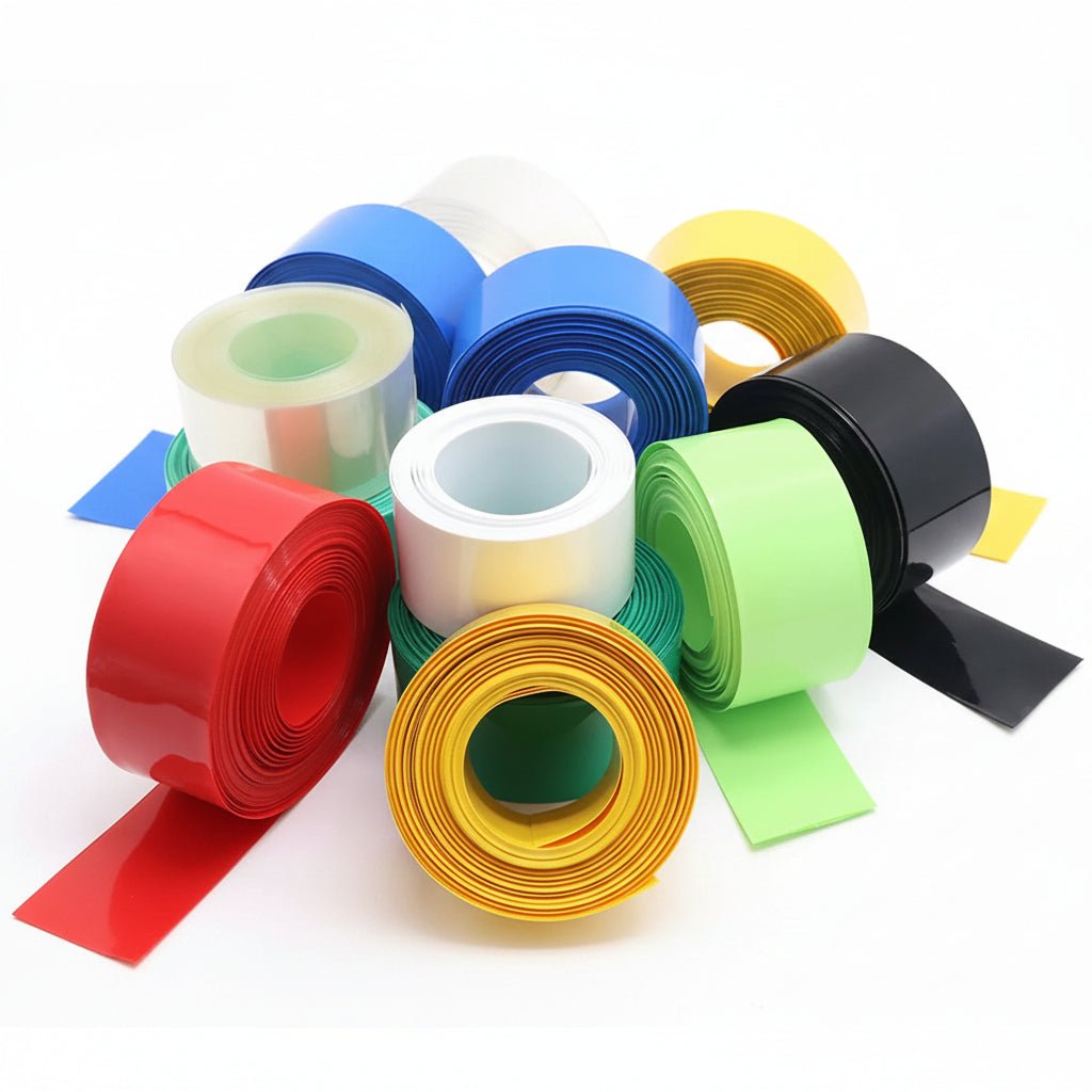 PVC Heat Shrink Tubing 40mm Flat Width – Fits No.5 / AA Battery, 9 Colors - HomeDIYer
