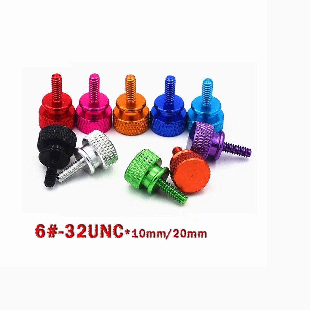 UNC 6 - 32 Anodized Aluminum Knurled Thumb Screws — 10mm & 20mm, 10 Colors - HomeDIYer