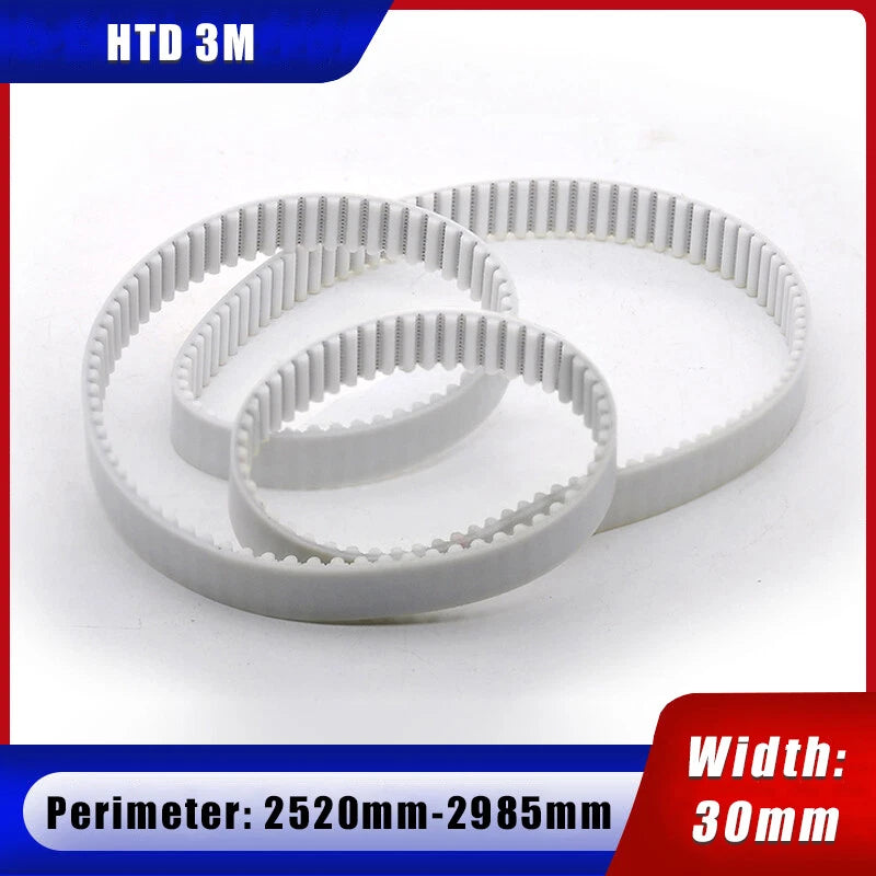 HTD3M Timing Belt 30mm Wide – Polyurethane Steel Wire, Perimeter 2520–2985mm