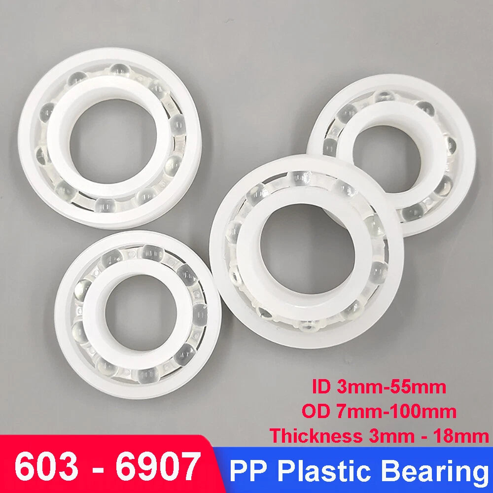 PP Plastic Bearing Glass Balls-Deep Groove Ball Bearings ID 3-55mm OD 7-100mm
