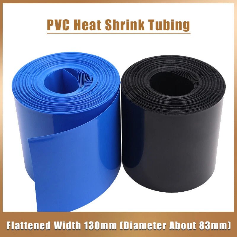 PVC Heat Shrink Tubing 130mm Wide – Battery Wrap & Insulation Sleeve, 7 Colors - HomeDIYer