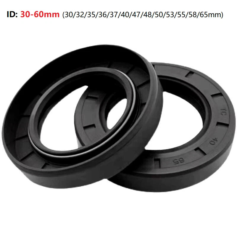 NBR TC Rotary Shaft Oil Seal with Garter Spring | 30–65mm Shaft | 10 or 20 pcs