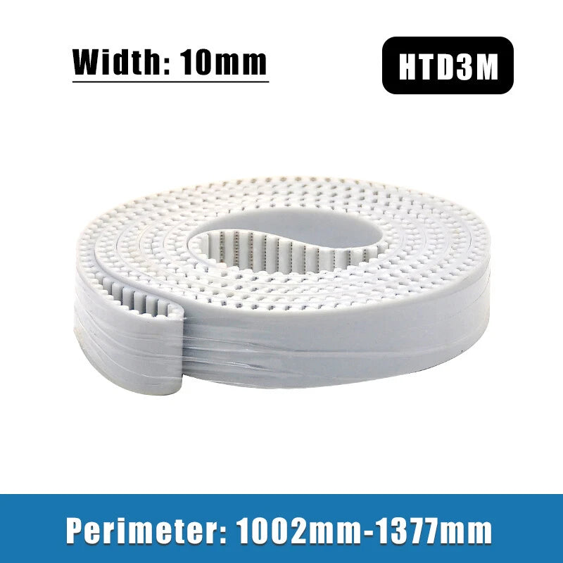 HTD3M Timing Belt Closed Loop 1002-1377mm | PU Steel Wire Reinforced 10mm Width