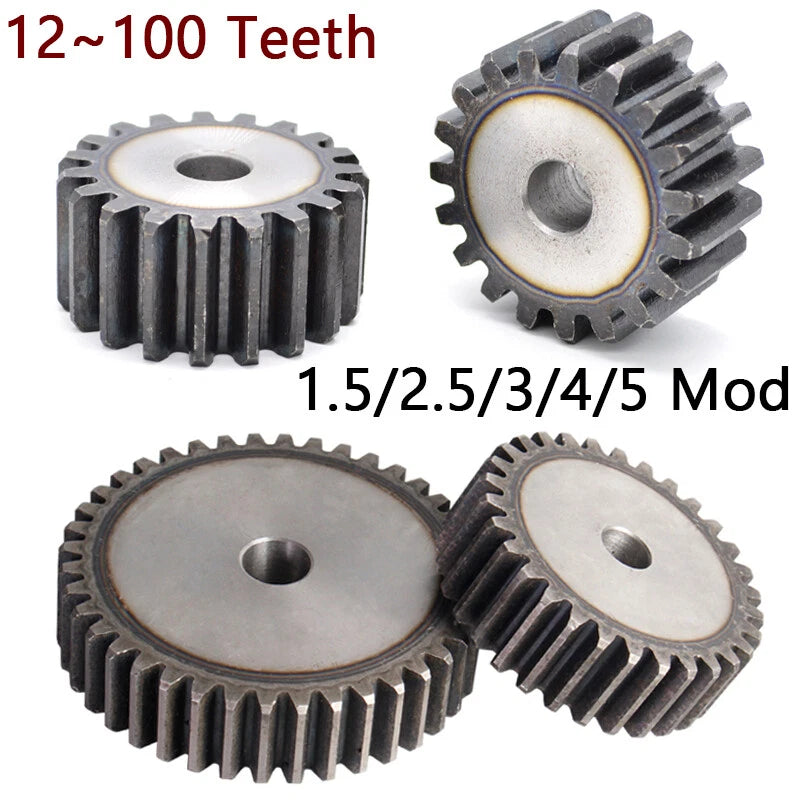 Spur Gears Pinion Gear 1.5/2.5/3/4/5 Mod Transmission Gears 45# Steel Flat Gears