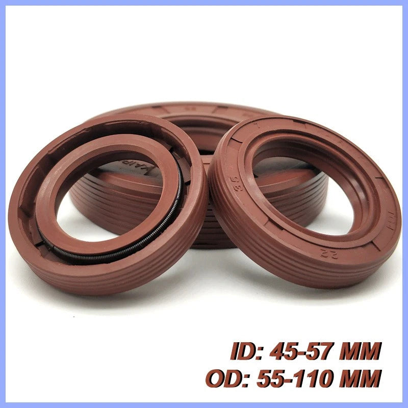 TC FKM Double Lip Oil Seal — Rotary Shaft Sealing Ring, ID 45–57mm