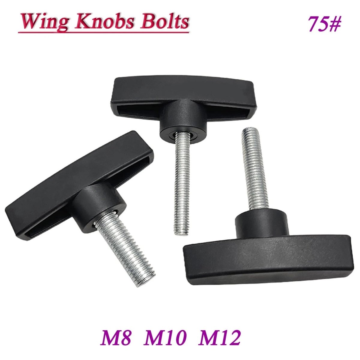 M8 M10 M12 Thumb Knob Bolt with T - Handle — D75 Clamping Wing Knob Screw - HomeDIYer