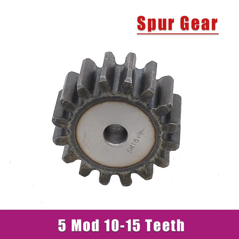 5 Mod 10-15 Teeth Spur Gears Transmission Gear Pinion Thickness 40mm 45# Steel