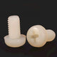 White Nylon Pan Head Phillips Machine Screws M2 M2.5 M3 — Non-Conductive PA66 Plastic Screws 4mm to 30mm
