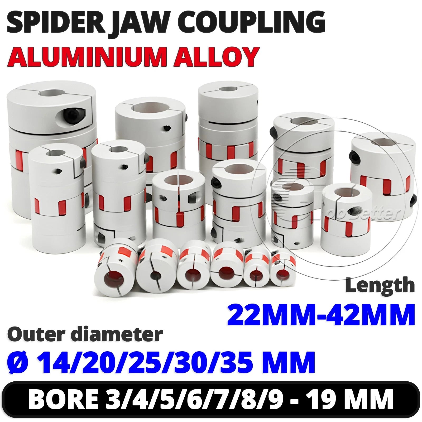CNC Shaft Coupler Flexible Plum Spider Jaw Coupling Stepper Motor Ø 14mm - 35mm
