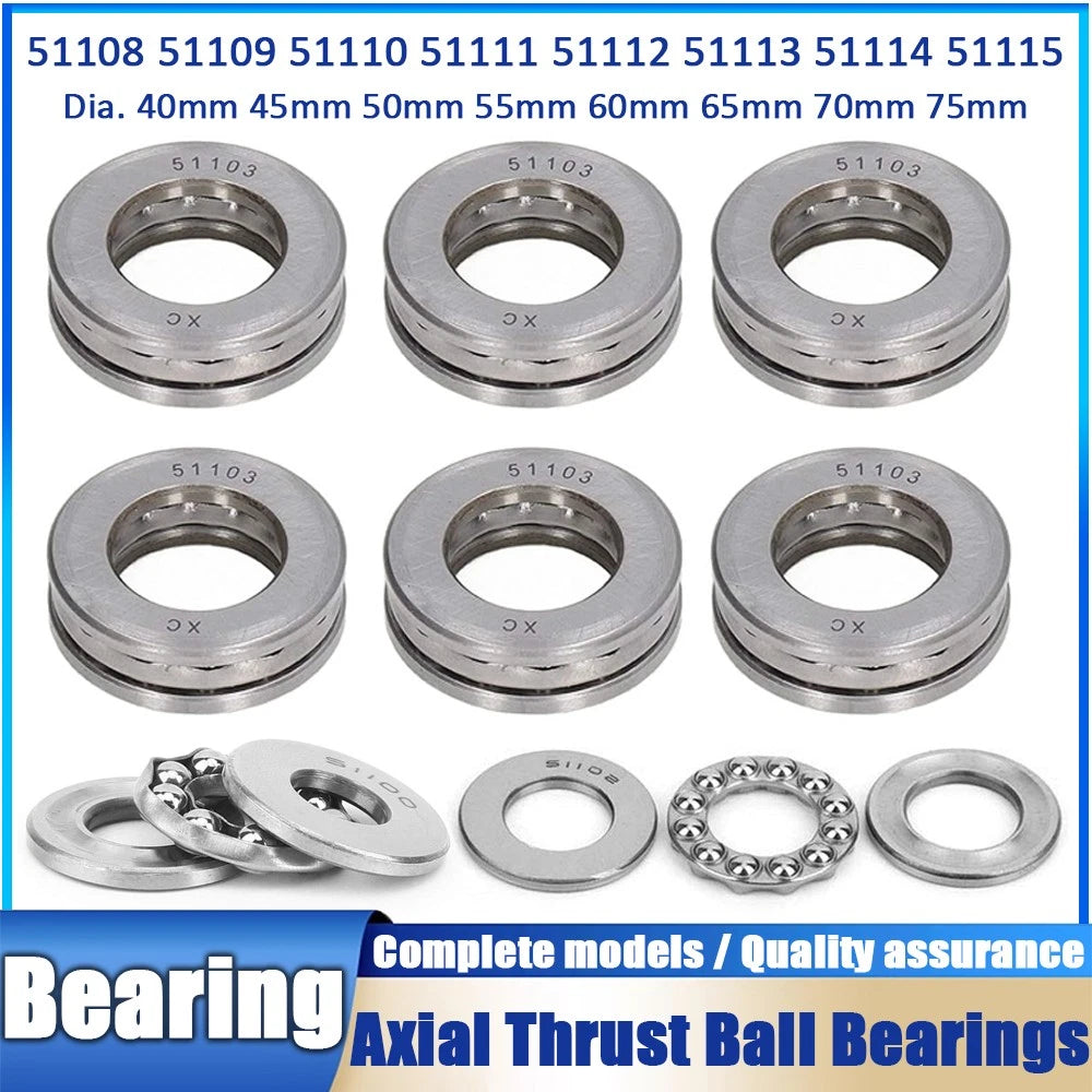Single Direction 51108 51109 to 51115 Axial Thrust Ball Bearings Plane Bearing
