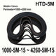 HTD 5M Timing Belt 15mm Wide — Closed Loop Synchronous Belt, 1000–4260mm Perimeter