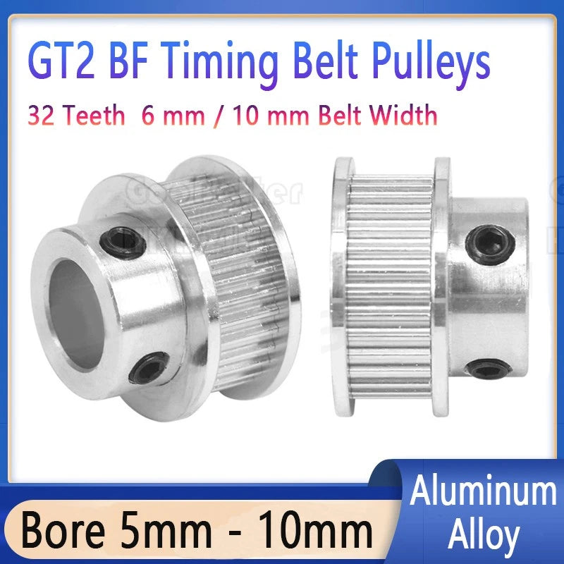 GT2 6 mm Timing Belt Pulleys 32 Teeth 5 - 10 mm Bore Synchronous Wheel Printer