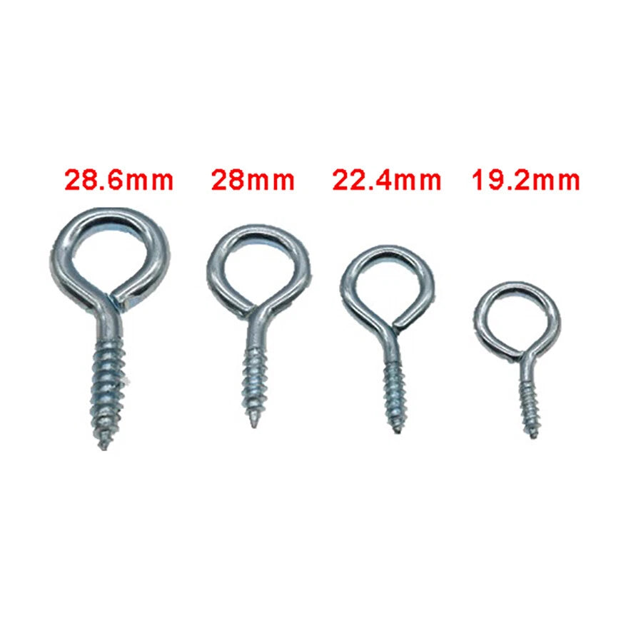 Zinc-Plated Steel Screw-In Eye Hooks — Heavy Duty, 2–3.7mm Wire, Marine & Outdoor