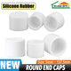 White Round Silicone Rubber End Caps – Plastic Plug Tubes for Chair Legs, Screw Protect, Pipe Covers (3mm – 157.5mm)