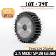 2.5 Mod 10T - 79T Spur Gear 45# Steel Pinion Gear Thickn 25MM Transmission Gear