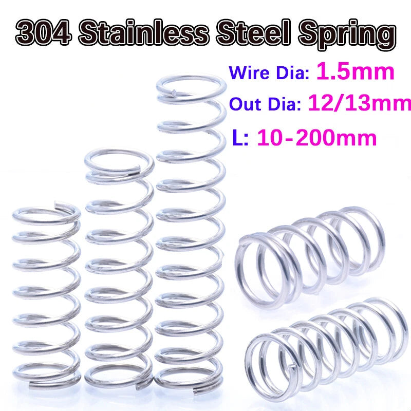 Compression Springs WireDia1.5mm OD12/13mm 304 Stainless Steel Vibration Damping