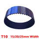 T10 Closed Loop Timing Belt – 10mm Pitch, 15/20/25mm Width, 340–2500mm