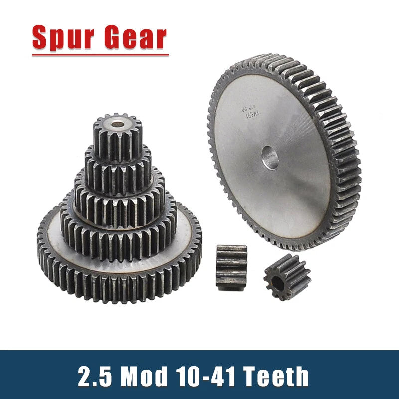 2.5 Mod 10-41 Teeth Spur Gears Transmission Gear Pinion Thickness 25mm 45# Steel