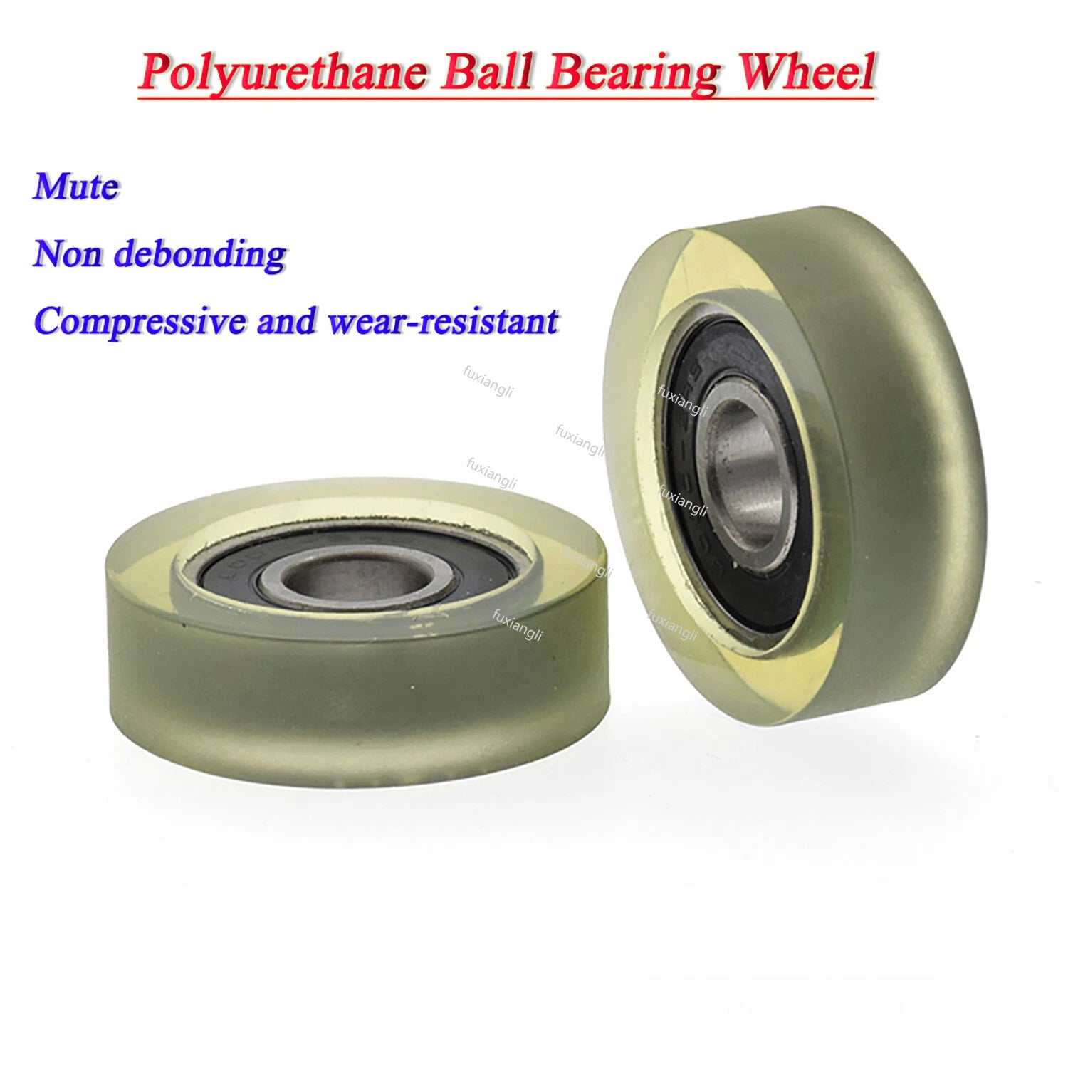 Polyurethane Molded Ball Bearings Pu Rubber Coated Roller Pulley Guiding Wheel