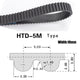 HTD 5M Timing Belt – 5mm Pitch, 10mm Wide, 220mm–1780mm Perimeter for CNC & Stepper Motors