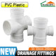 PVC 4-Way Cross Equal Reducer Drainage Pipe Connectors Tube Fittings Adapters