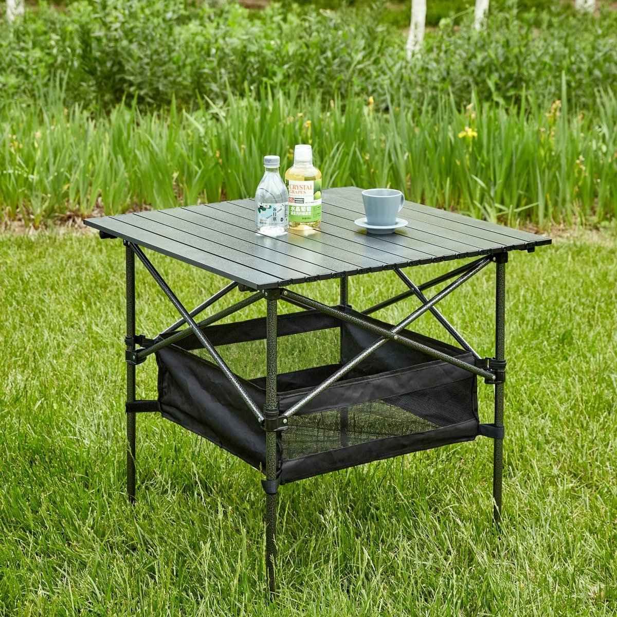 1 - Piece Folding Outdoor Table with Storage & Carry Bag - HomeDIYer