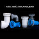 PVC Pipe Fittings Tank Stright Elbow Water Drainage For Aquarium White Blue Grey