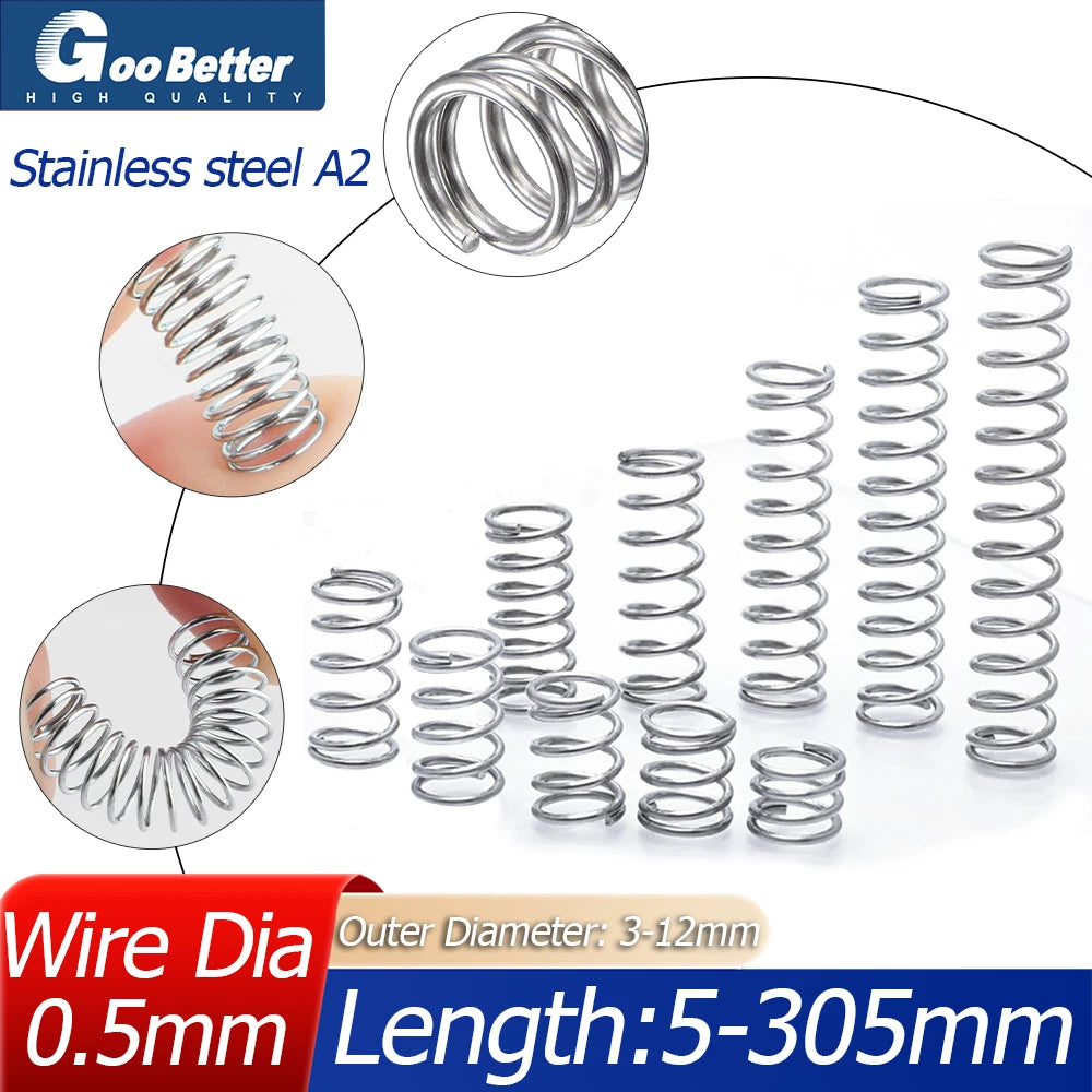 Compression Spring Wire Dia 0.5mm Pressure Small Stainless steel Micro Miniature