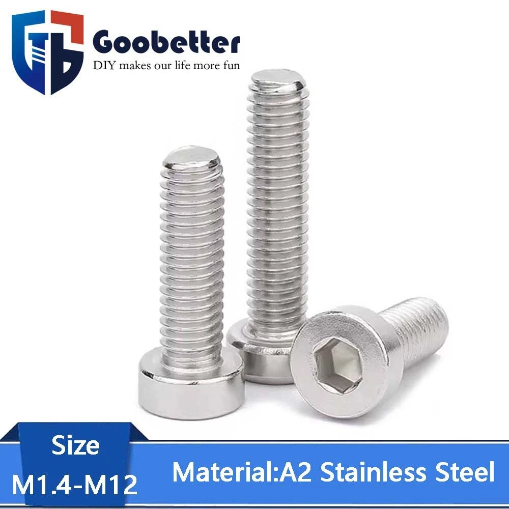 M1.4–M12 Low Head Socket Cap Screws – A2 Stainless Steel, Space‑Saving Design for Tight Clearances