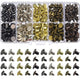 150 Sets Round Flat Head Screws Buttons Metal Screwback Studs Rivets for Leather Crafting 8MM (Mixed in Box)