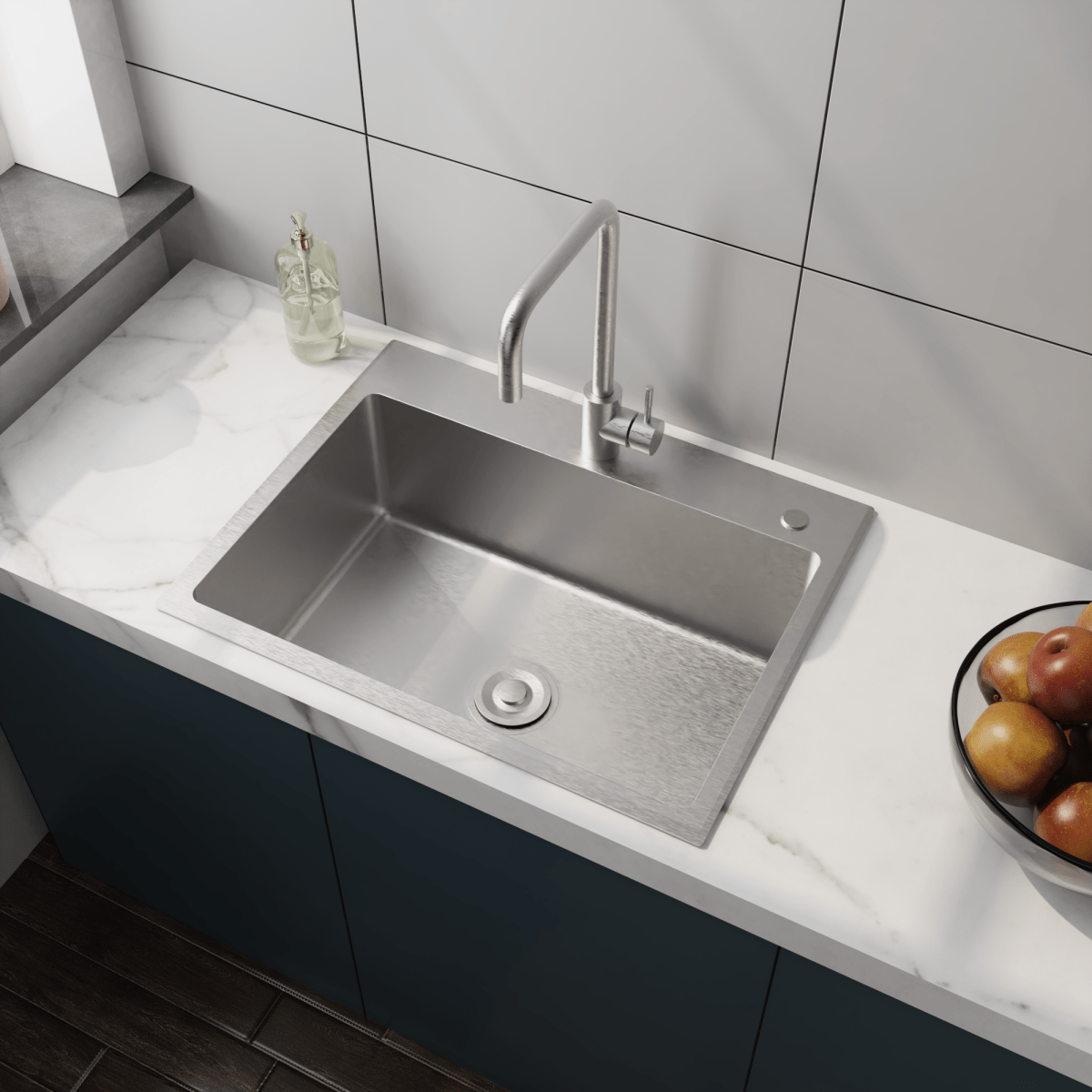 24in Stainless Steel Washing Sink w/ Faucet Hoses and Drain Head Only(Update) - HomeDIYer