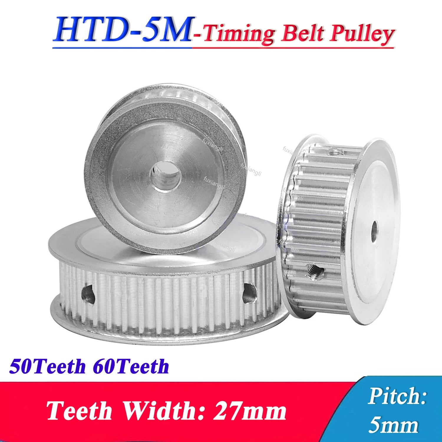 HTD-5M 50/60Teeth Timing Belt Pulley Pitch 5mm AF-type Drive Pulleys Width 27mm