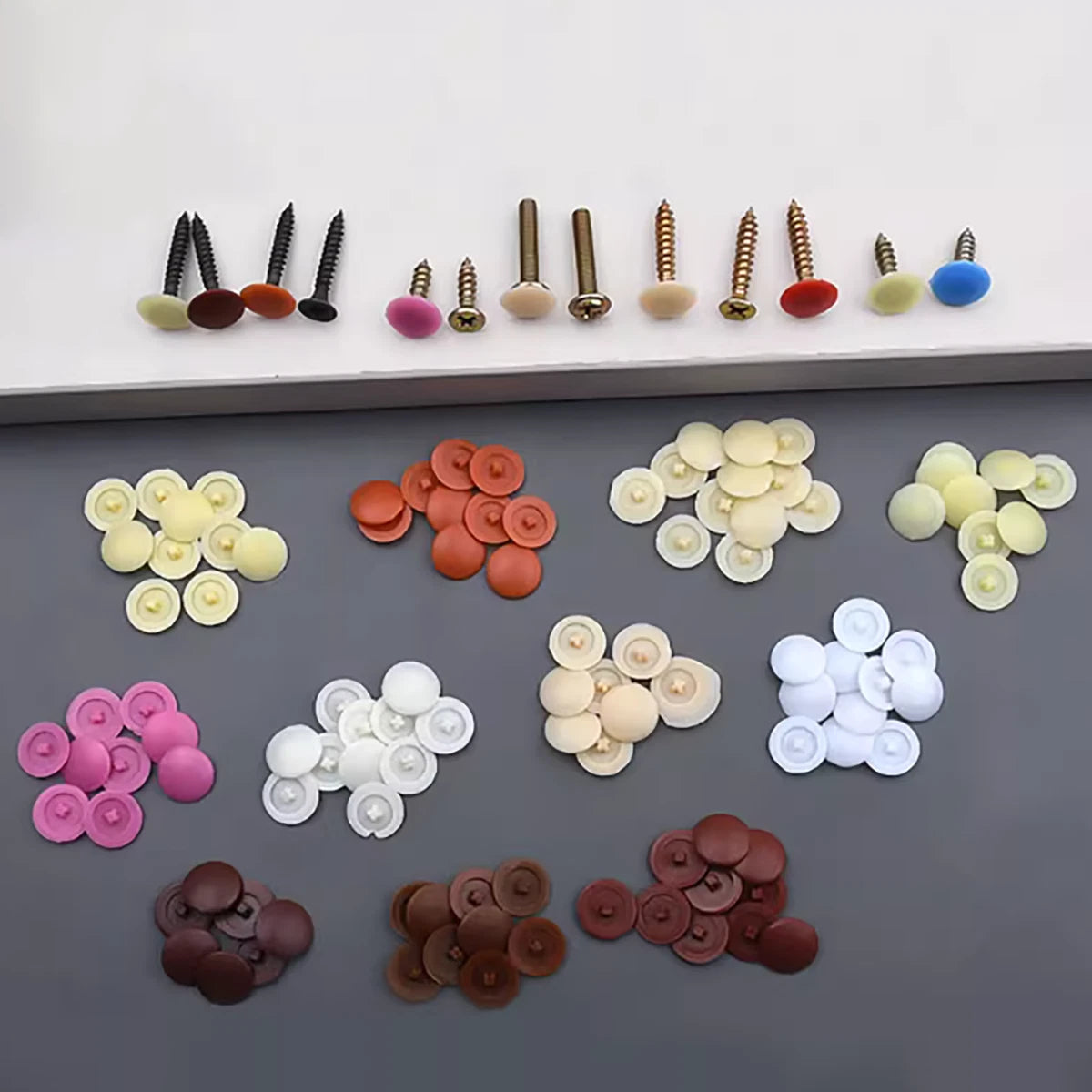 Plastic Screw Cover Caps – Snap‑On for 7‑8mm Phillips Flat Head Screws (19 Colors, Decorative)