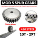 Mod 5 Spur Gears 45# Steel  Pinion Gear Thickn 40mm 10T - 29T Transmission Gear