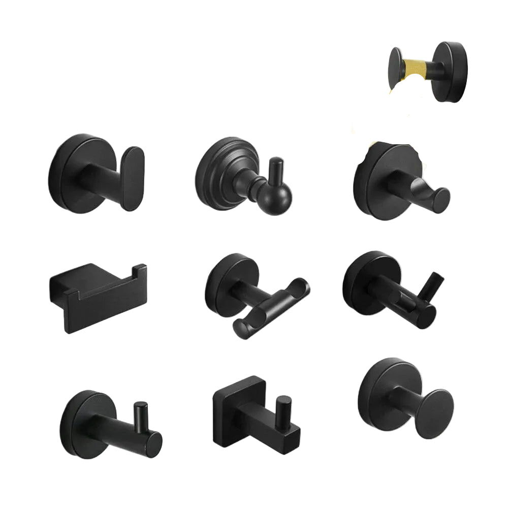 Coat Robe Hooks Stainless Wall Mount Door Hanger Bathroom Towel Black Multi-Type