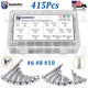 415pc #6 #8 #10 Pan Head Self Tapping Screws – 410 Stainless Steel Kit