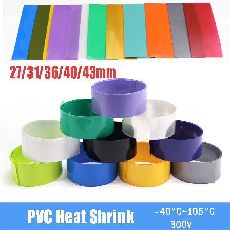 PVC Heat Shrink Tubing 27 - 43mm – Colorful Insulation Sleeve for Wire & Cable - HomeDIYer
