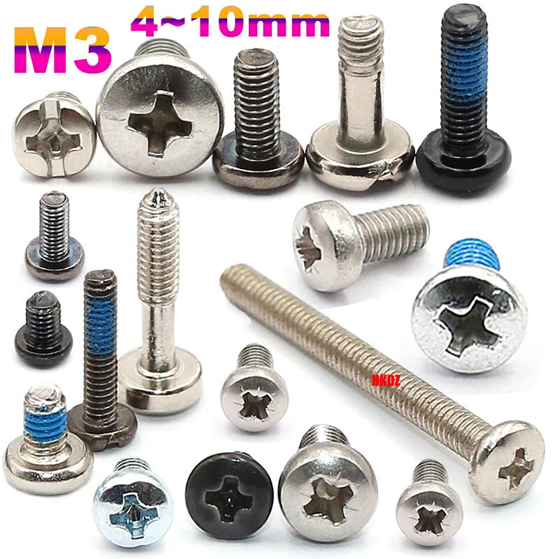 M3 Phillips Umbrella Round Head Machine Screws – Carbon Steel / 304 Stainless, 4–10mm, Multi Finishes