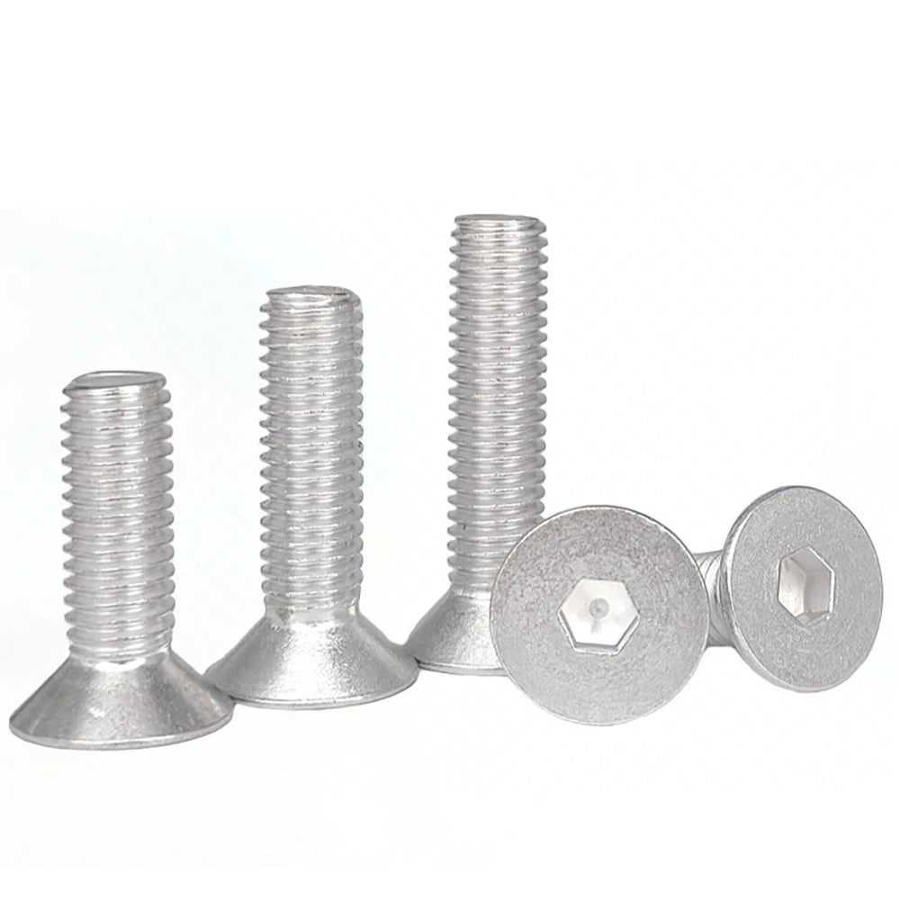 6063 Aluminium Allen Socket Countersunk Screws DIN 7991 — M2 to M8