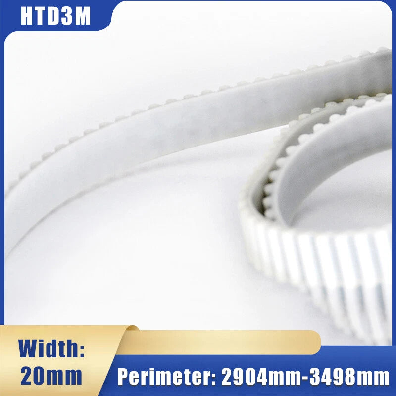 HTD3M Timing Belt 20mm Wide | Polyurethane Steel Wire | Perimeter 2904–3498mm
