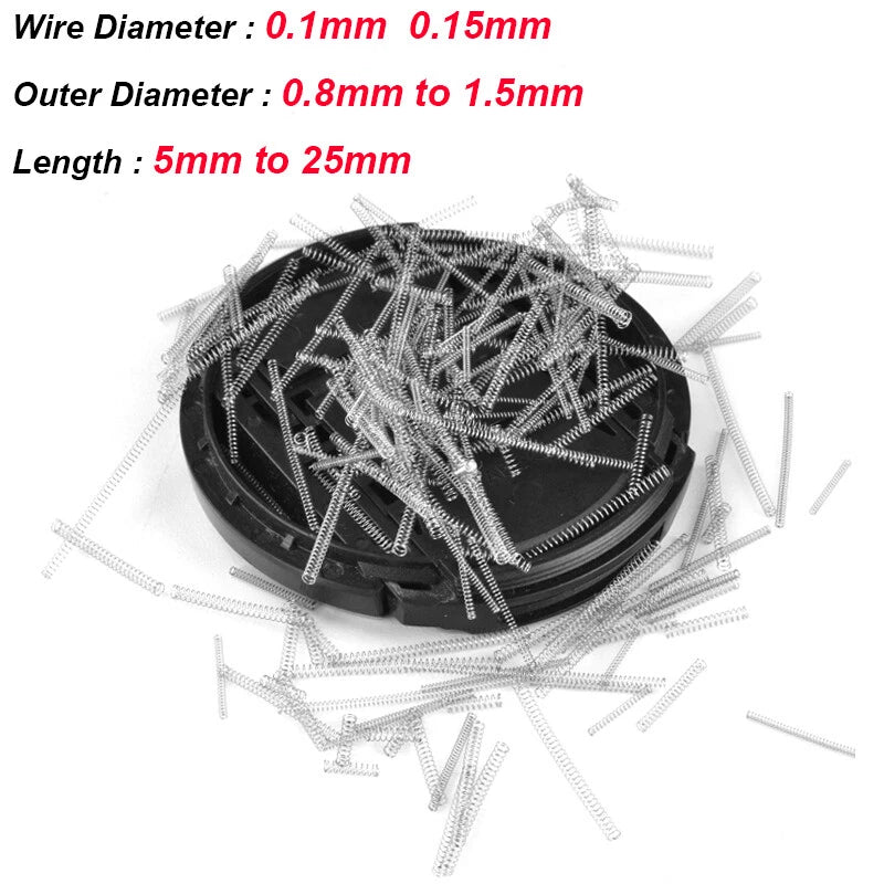 10Pcs Stainless Steel A2 Compression Pressure Springs Miniature Wire Dia 0.1mm