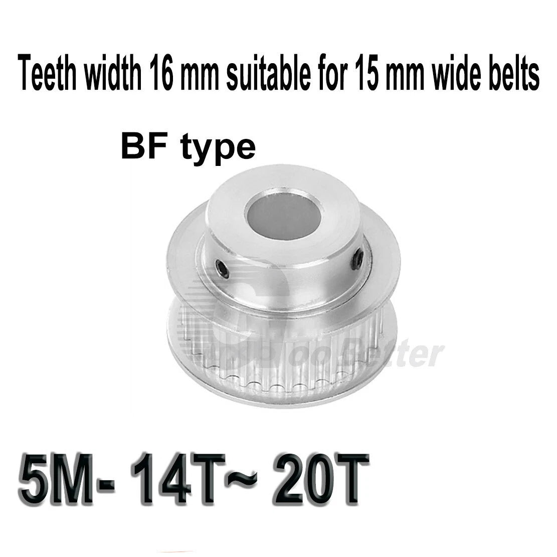 5M Pulleys BF-type 14T~20T Timing Belt Pulley Bore=5mm~20mm Tooth width=16 mm
