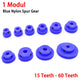 1 Modul Blue Nylon Spur Gear 15-60T Bore 5-12mm Pinion Gear With Step Motor Gear