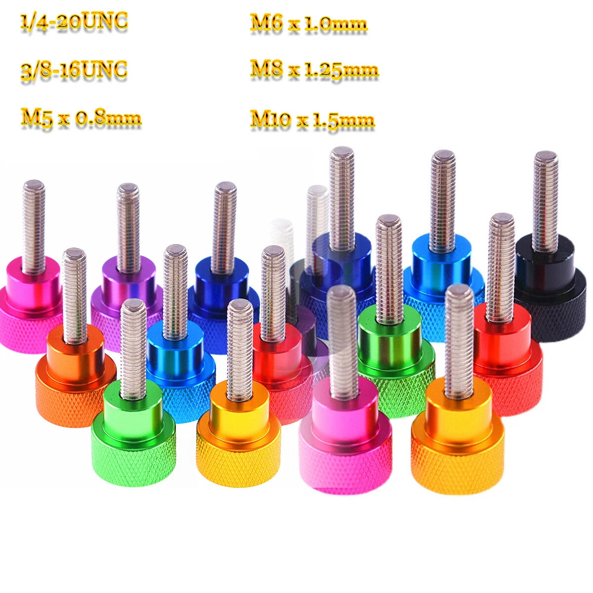 Knurled Hand Thumb Screws Alu Grip Knob Stainless 75mm Long M5M6M8M10 UNC DIY PC