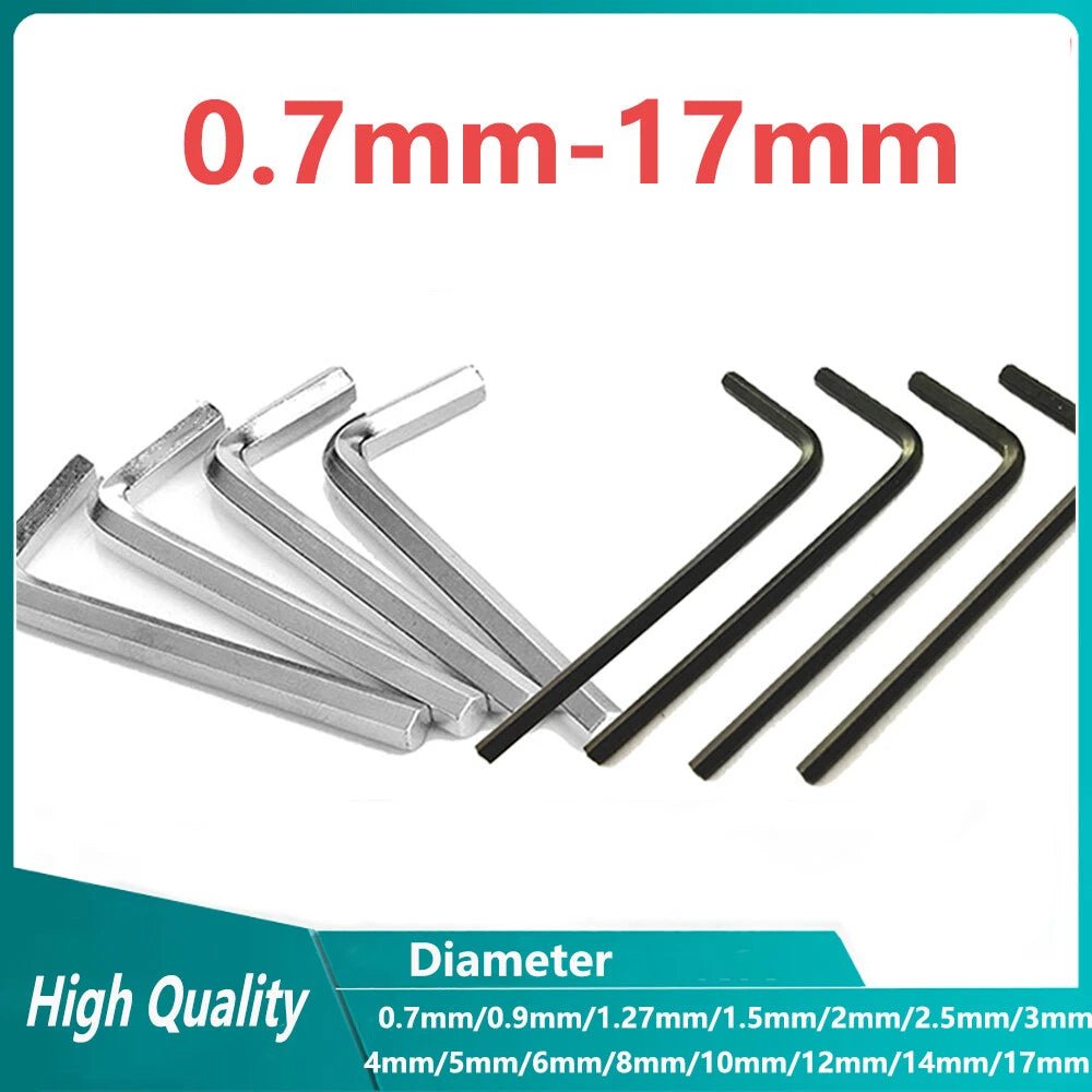 0.7mm-17mm Allen Keys Hexagon Key Hex Wrench Extra Long 5mm 6mm 8mm 10mm 14mm