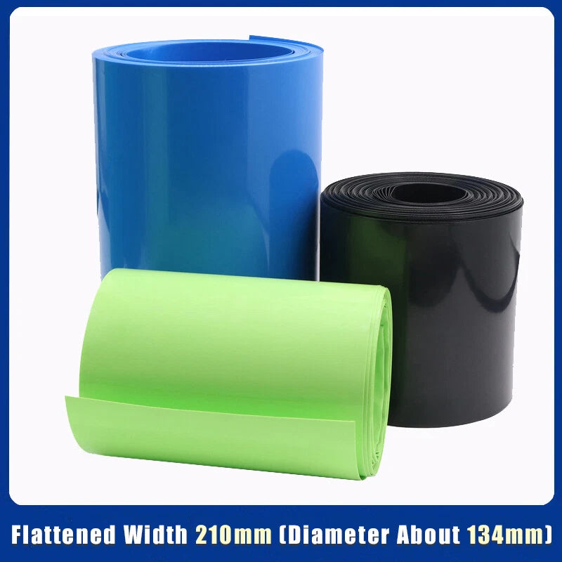 210mm Flat Width PVC Heat Shrink Tubing for Battery Packs — Insulation Sleeve
