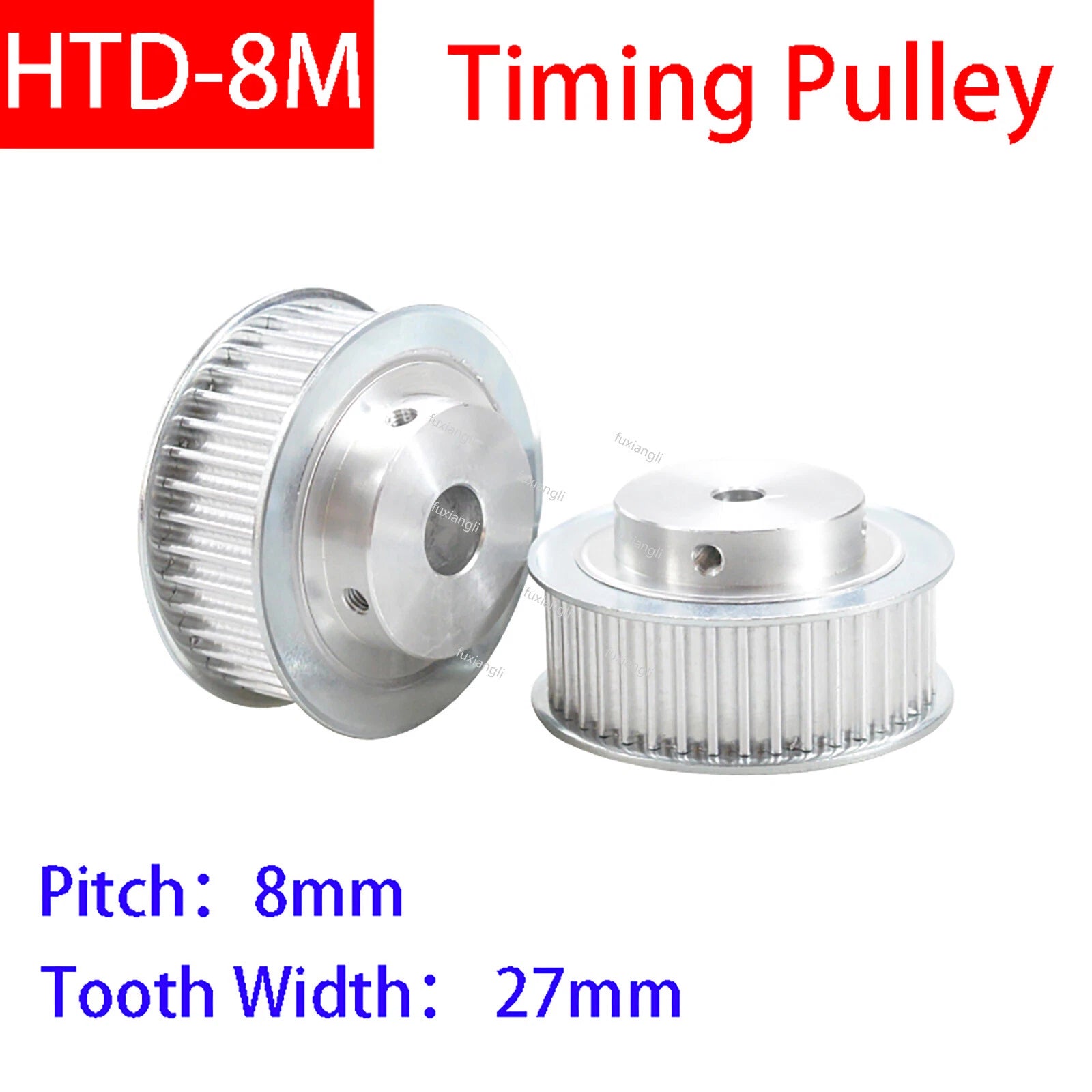 HTD-8M 12-60T Timing Belt Pulleys Pitch 8mm BF-type Synchronous Wheel Width 27mm
