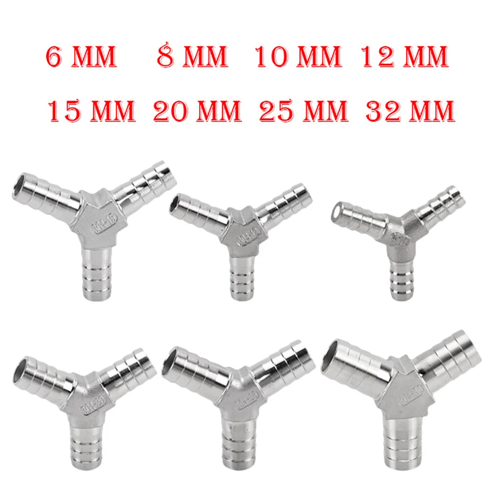 Y Piece Hose Joiner – Stainless Steel Barbed Connector for Air, Fuel & Water Lines
